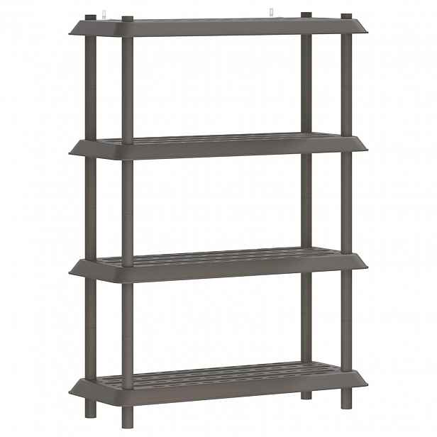 vidaXL Regálová jednotka 4 pater 100 x 40 x 136,5 cm PP Světle šedá