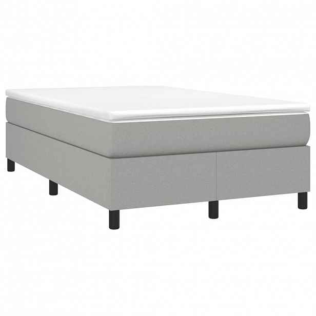 vidaXL Box spring postel s matrací světle šedá 120x190 cm textil