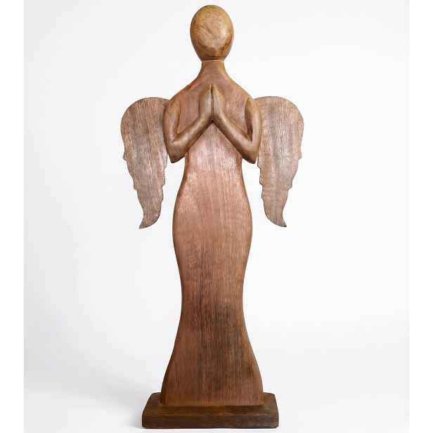 Anděl Mango Dřevěný 76 X 35 CM Boho Skandinávský Dárek Dekorace Figurka