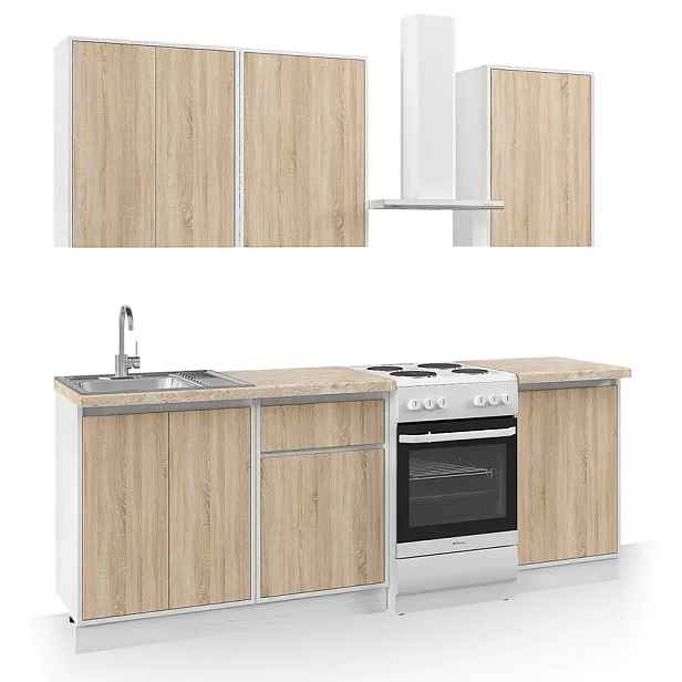 Casarredo Kuchyně NUEVA A 140 bílá/dub sonoma