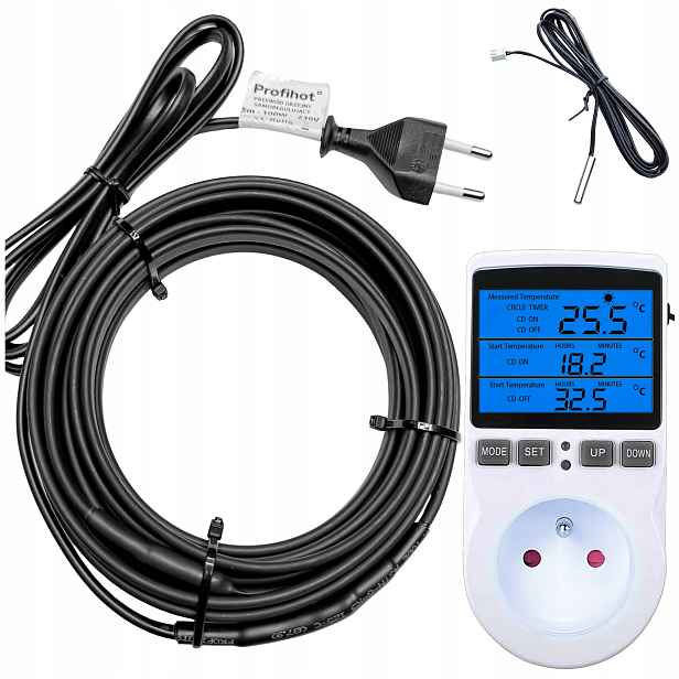 Topný Kabel S Termostatem samoregulační topný kabel 230V 400W 20M