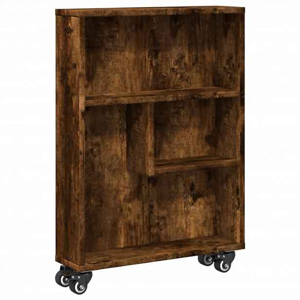 vidaXL Úzký úložný vozík kouřový dub 48 x 13 x 68 cm kompozitní dřevo