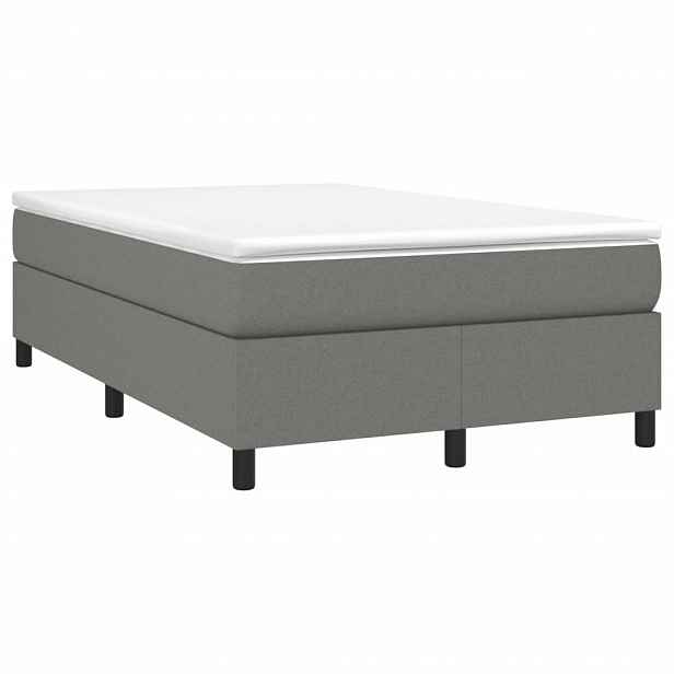 vidaXL Box spring postel s matrací tmavě šedá 120x190 cm textil