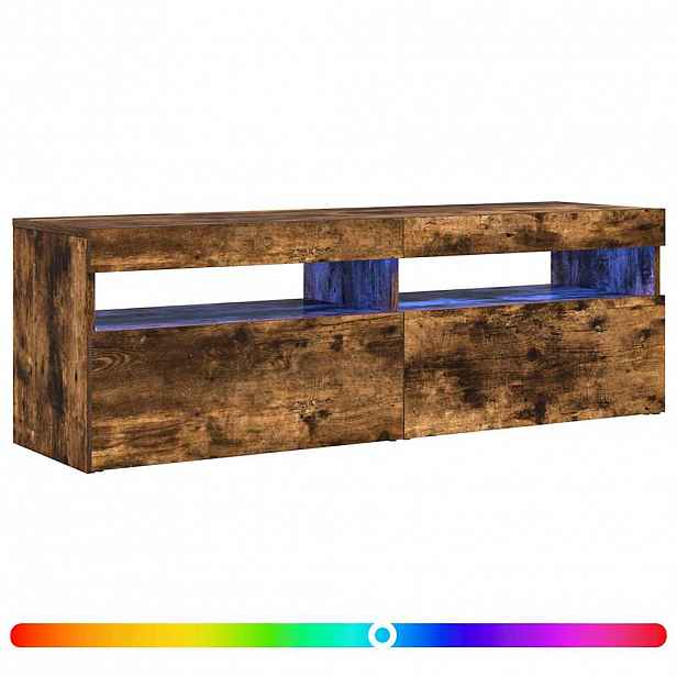vidaXL TV skříňka s LED osvětlením kouřový dub 120 x 35 x 40 cm