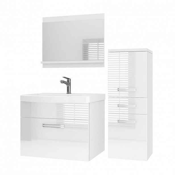 B BELINI GROUP KOUPELNOVÝ NÁBYTEK Koupelnová SADA PRI P2, Bílá lesklá, 90 cm
