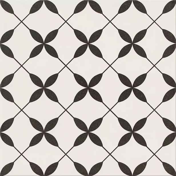 Dlažba Clover Black Pattern 29,8/29,8