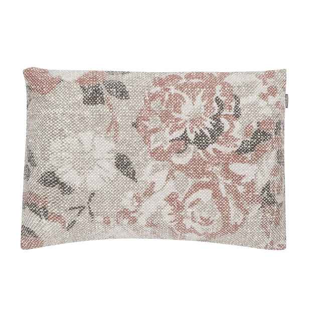 Šedo-červený polštář s květy Vintage - 35*50 cm Mars & More