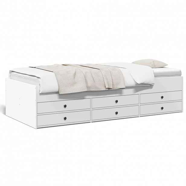 vidaXL Válenda se zásuvkami bez matrace bílá 90 x 190 cm