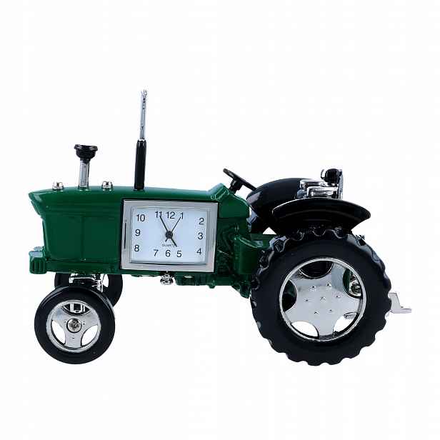 Hodinky traktor zelené kovové auto hodiny stylová retro dekorace