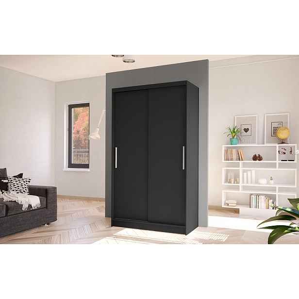 Moderní šatní skříň BRUNO 1 - šířka 100 cm, černá