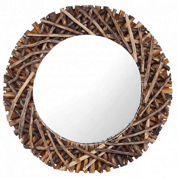 vidaXL Nástěnné zrcadlo 60 cm teak kulaté