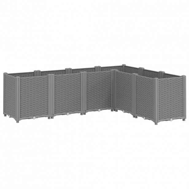 vidaXL Zahradní truhlík světle šedý 160 x 120 x 53 cm PP