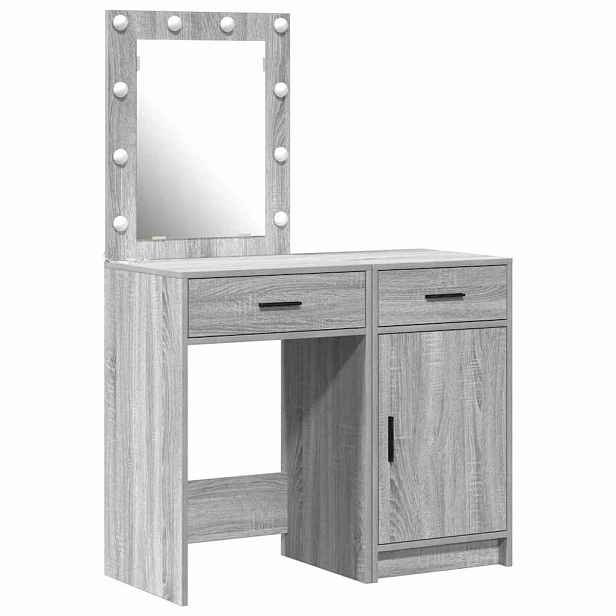 vidaXL Kosmetický stůl 2 ks Šedá 50 x 41 x 135 cm Kompozitní dřevo