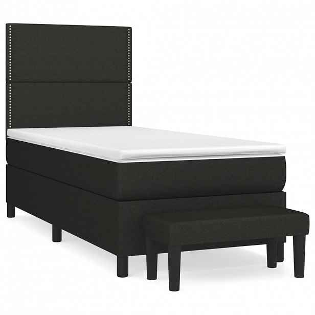 vidaXL Box spring postel s matrací černá 80 x 200 cm textil