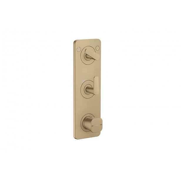 Axor Citterio C - Termostatická baterie pod omítku, pro 2 spotřebiče, kartáčovaný bronz 49700140