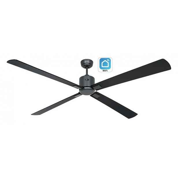 CasaFan 952410W Eco Neo III WiFi, černá a teakové dřevo, stropní ventilátor