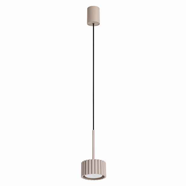 Samostatná závěsná lampa s rýhovaným závěsem Aura 1 taupe Gx53 Sollux