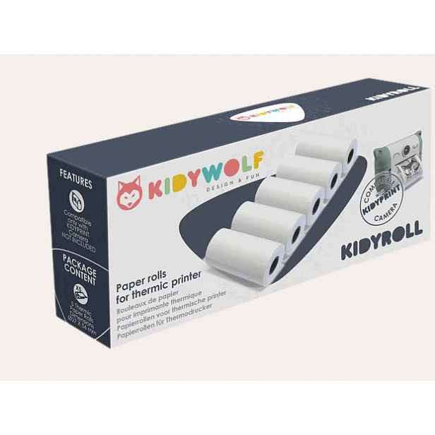Kidywolf Náhradní fotopapír do fotoaparátu KIDYPRINT- klasický papír (sada 5 rolí)