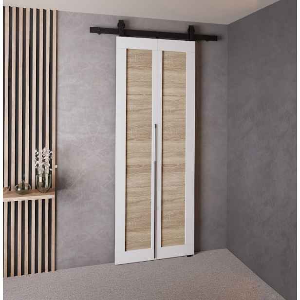 KIER Posuvné dveře QUDIO M1 | 70 cm Barva: Bílá / dub sonoma