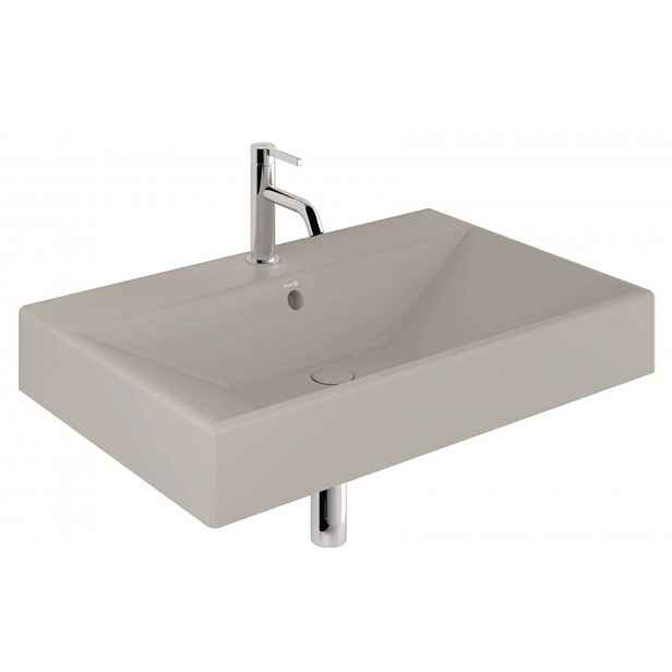 Kludi Resa - Umyvadlo 81x51 cm, s přepadem, s otvorem pro baterii, matná pískově šedá 59WW81O2