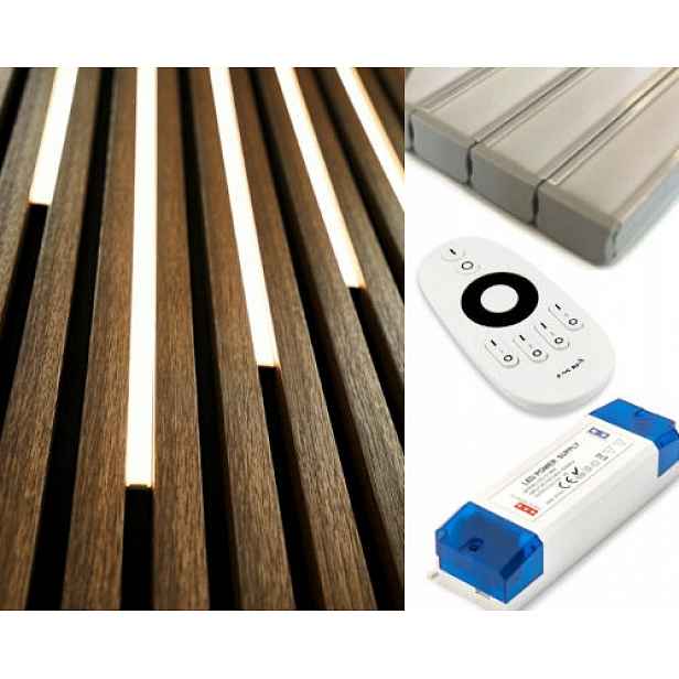 Osvětlení lamel Slim Úzké 12 mm 5x Led Cob lampa Rf ovládání Dálkový Ovladač