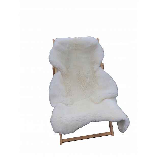 Ovčí kůže bílá přírodní stříhaná krátká rouno 3 cm na křeslo 100 x 55 cm