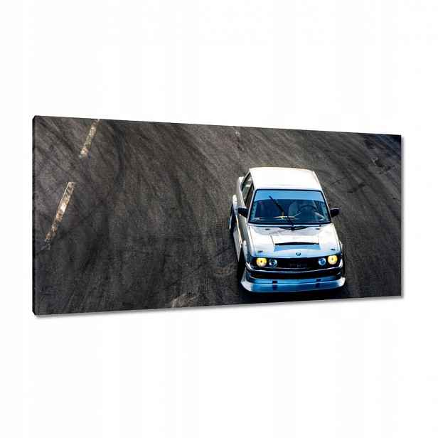 Obrazy 115x55 Bílé sportovní auto
