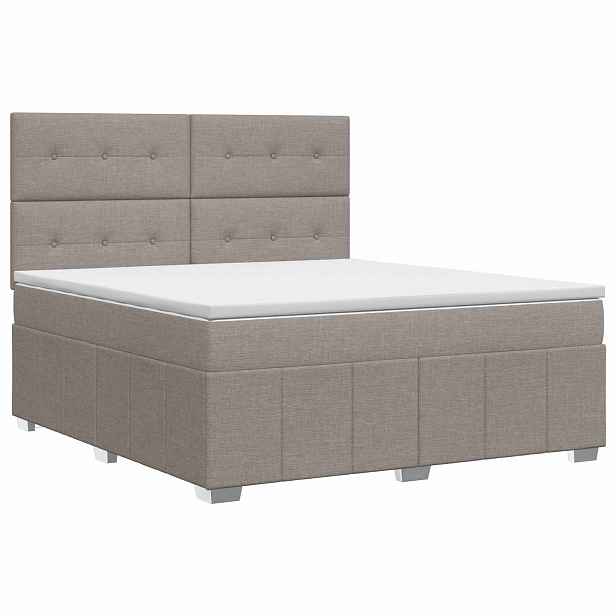 vidaXL Postel boxspring s matrací s čelo Taupe 180 x 200 cm Textil
