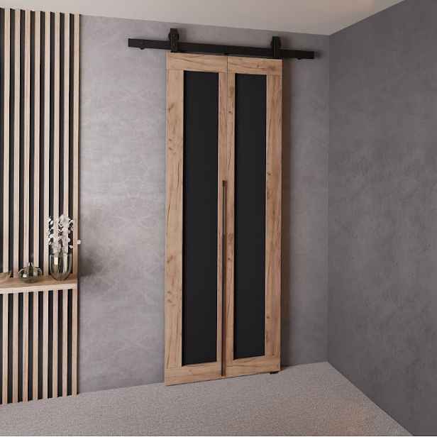 KIER Posuvné dveře QUDIO M1 | 70 cm Barva: Dub craft zlatý / čierna