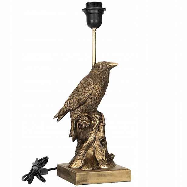 Stolní Lampa Noční E27 Zlatý Pták Havran 41 cm do obývacího pokoje ložnice