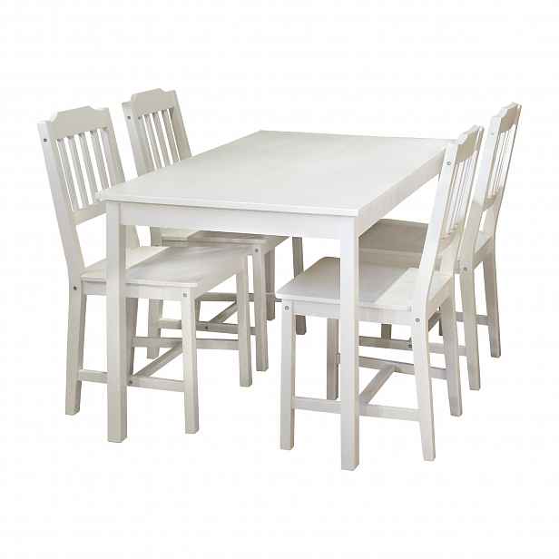 Stůl + 4 židle bílý lak