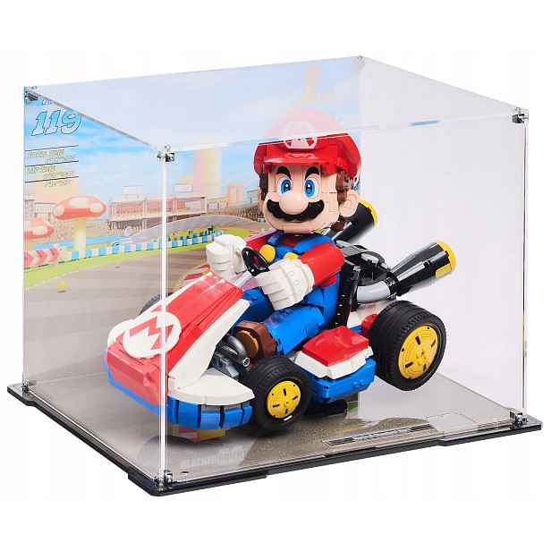 Vitrína s pozadím Blacked Brick pro Lego 72037 Mario Mario Kart