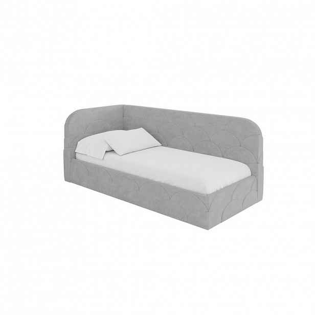 ALTDECOR JEDNOLŮŽKOVÁ POSTEL pro mládež s úložným prostorem a matrací H3/H4, vpravo - ELRY 80x200 šedá