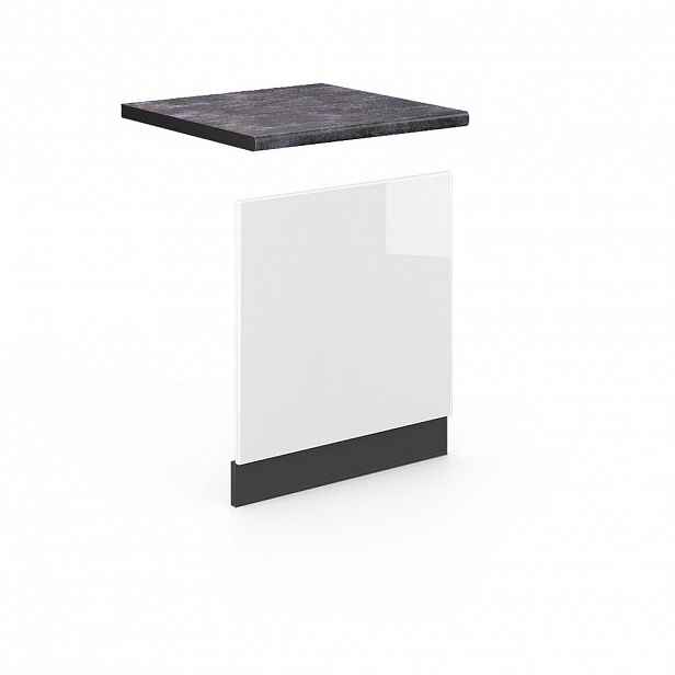 Vicco PŘEDNÍ PANEL Fame-Line Bílá vysoký lesk 60 cm , PD Antracit
