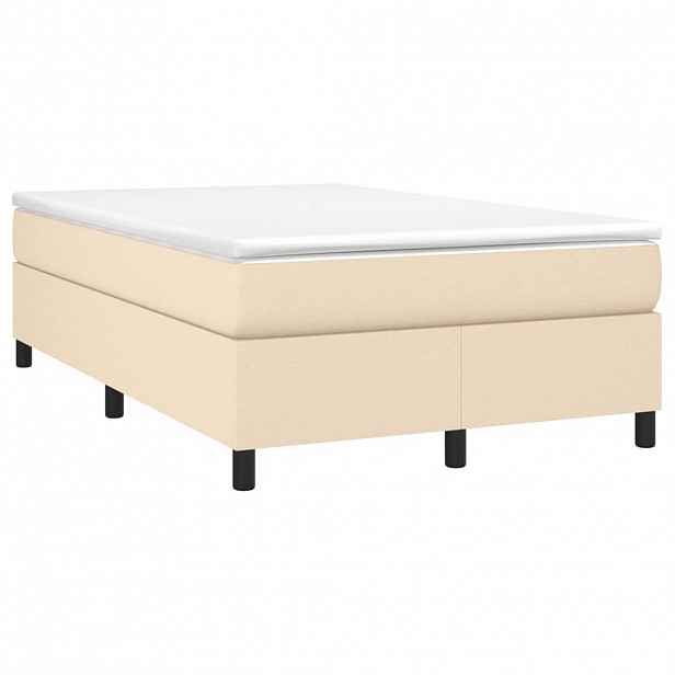 vidaXL Box spring postel s matrací krémová 120x190 cm textil