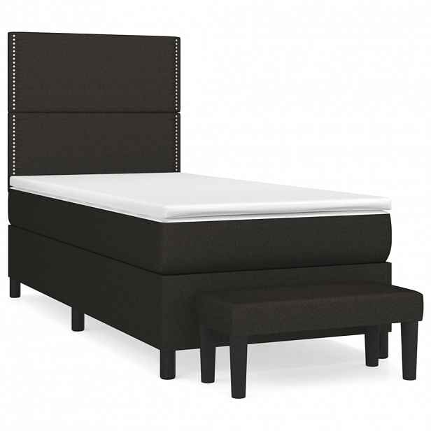 vidaXL Box spring postel s matrací černá 90x190 cm textil