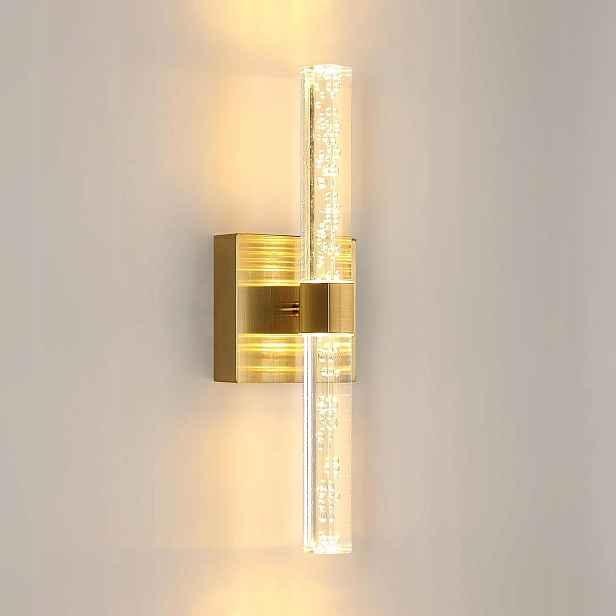 Kinkiet Led Lampa Ścienny Złoty Kryształy Nowoczesny W Korytarz 12W 3000K