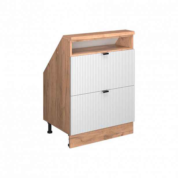 Vicco ŠIKMÁ SKŘÍŇ Rion Bílé zvlnění 60 x 81.6 cm se 2 zásuvkami