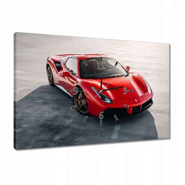 Hodiny 60x40 Červené Ferrari Střela