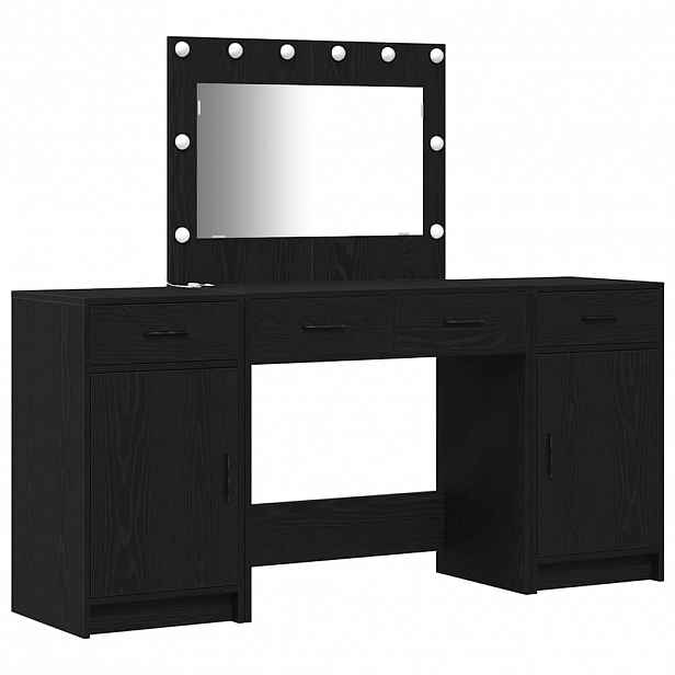 vidaXL Kosmetický stůl 3 ks Černá 78,5 x 41 x 135 cm Kompozitní dřevo