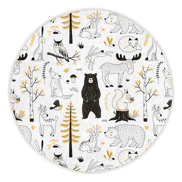 Žluto-bílý dětský koberec ø 100 cm Comfort – Mila Home