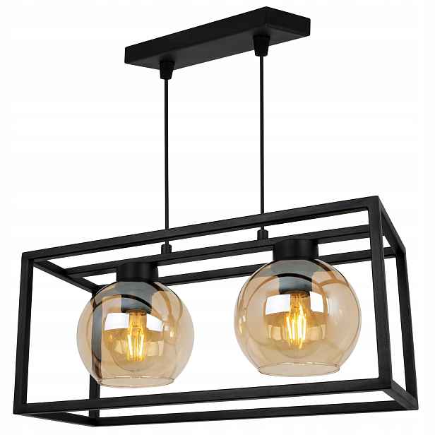 Závěsné Stropní Svítidlo Lustr Klec Elegantní Skleněná Koule Med