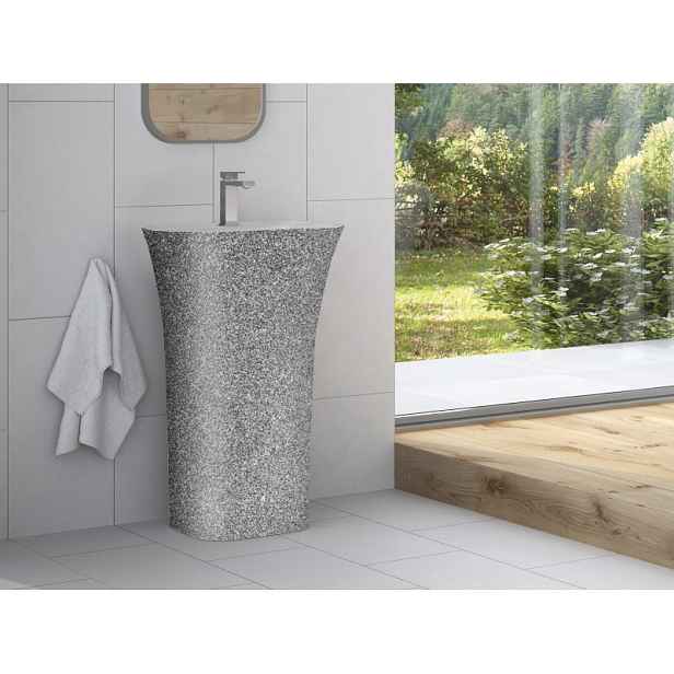 BESCO Olsen Spa  Assos KEASSLIVSGLAM02 - Volně stojící umyvadlo ASSOS S-LINE GLAM - stříbrná