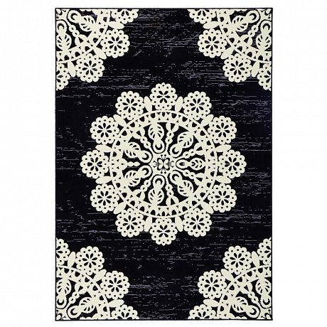 Černý koberec Hanse Home Gloria Lace, 200 x 290 cm