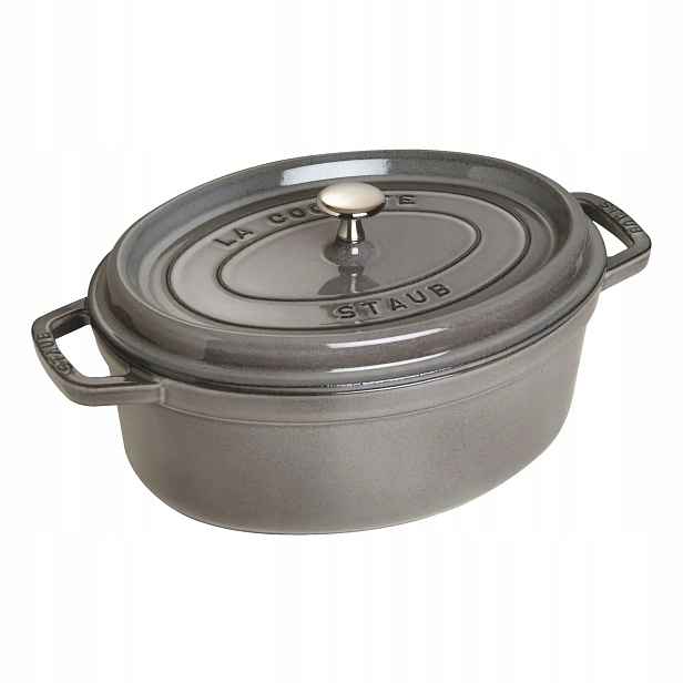Staub Hrnec s poklicí oválný, 31 cm, grafitově šedá