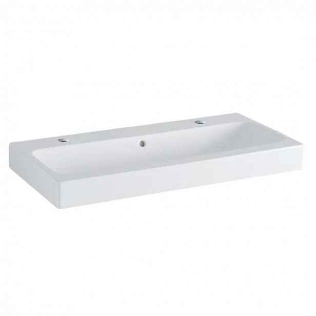 Geberit iCon - Umyvadlo 90x49 cm, s přepadem, 2 otvory pro baterii, bílá 502.924.00.1