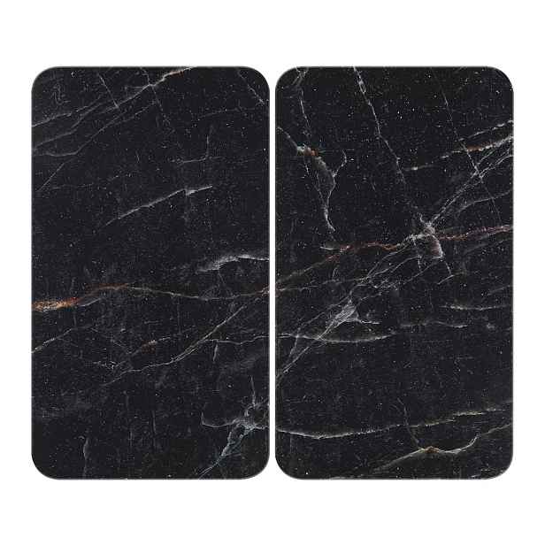 Kryty na sporák v sadě 2 ks z tvrzeného skla 52x30 cm Black Marble – Wenko