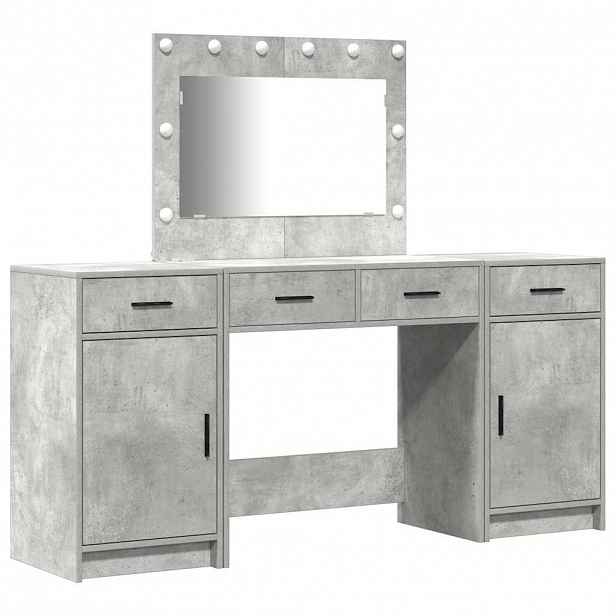 vidaXL Kosmetický stůl 3 ks Šedá 78,5 x 41 x 135 cm Kompozitní dřevo