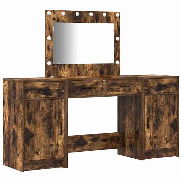 vidaXL Kosmetický stůl 3 ks Hnědá 78,5 x 41 x 135 cm Kompozitní dřevo