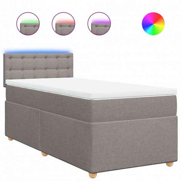vidaXL Box spring postel s matrací taupe 90x190 cm textil